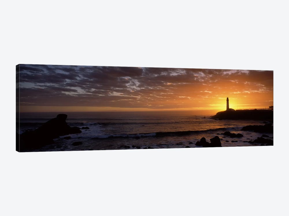 Lighthouse at sunset, Pigeon Point Lighthouse, San Mateo County, California, USA by Panoramic Images 1-piece Canvas Artwork