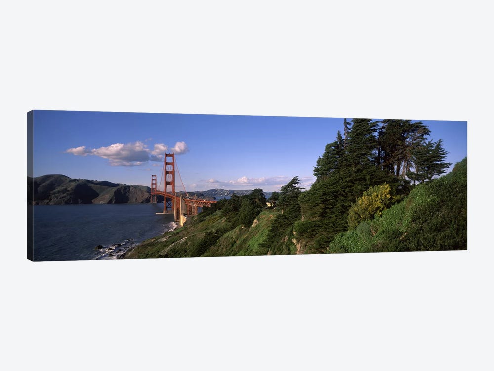Suspension bridge across the bay, Golden Gate Bridge, San Francisco Bay, San Francisco, California, USA by Panoramic Images 1-piece Canvas Print