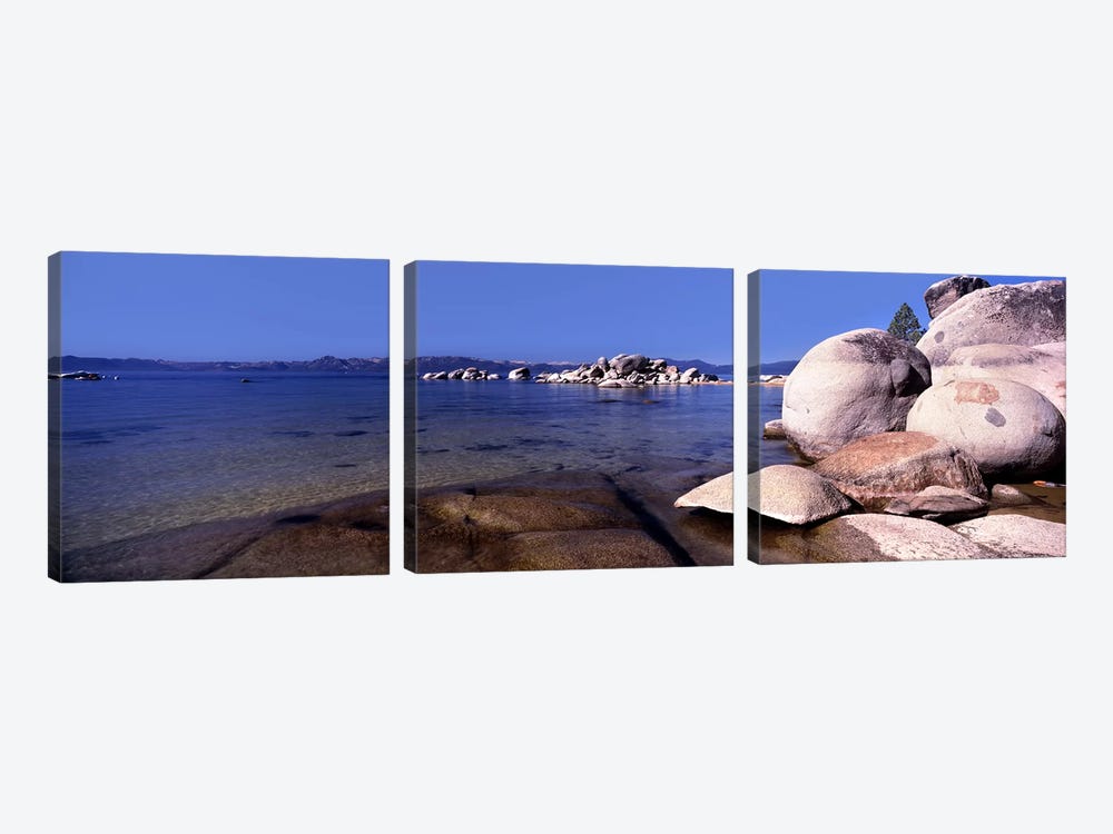 Boulders at the coast, Lake Tahoe, California, USA by Panoramic Images 3-piece Art Print