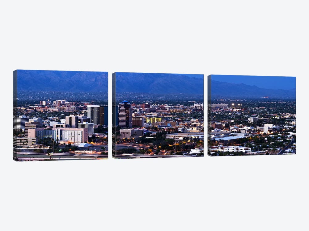 Aerial view of a city, Tucson, Pima County, Arizona, USA 2010 by Panoramic Images 3-piece Canvas Print