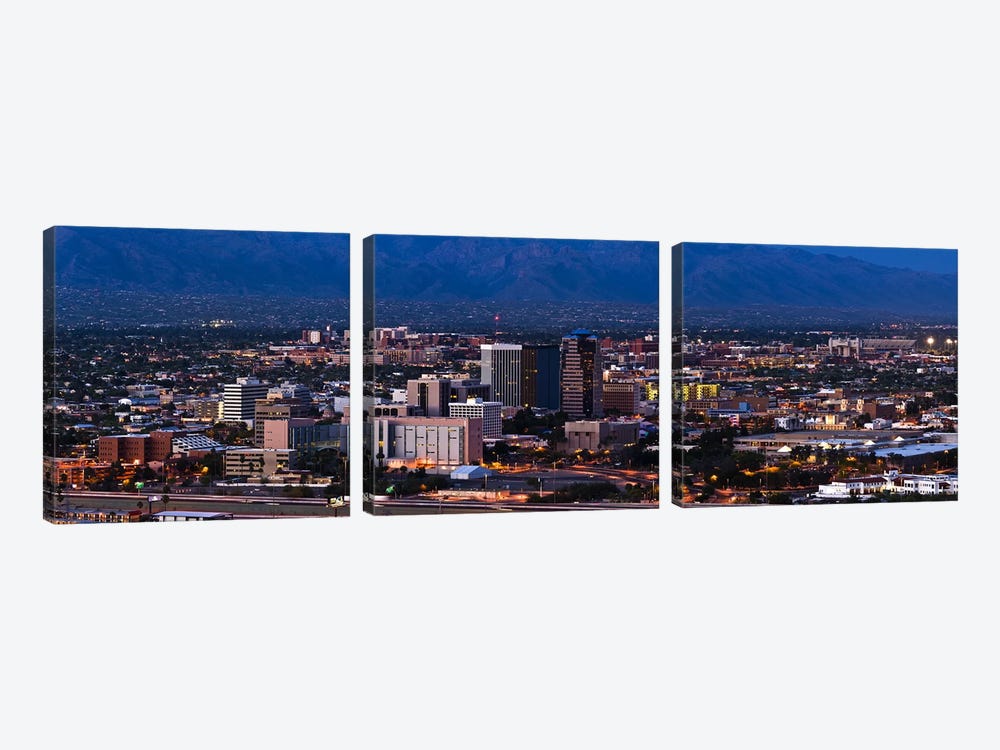 Aerial view of a city, Tucson, Pima County, Arizona, USA 2010 #2 by Panoramic Images 3-piece Canvas Art