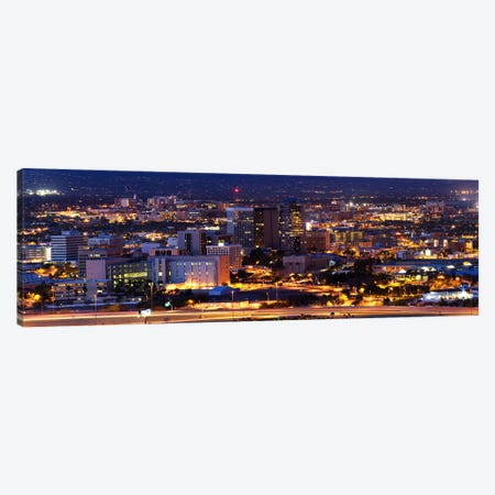 City lit up at night, Tucson, Pima County, Arizona, USA Canvas Print #PIM8852} by Panoramic Images Canvas Art