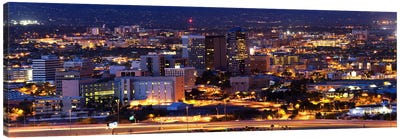 City lit up at night, Tucson, Pima County, Arizona, USA Canvas Art Print