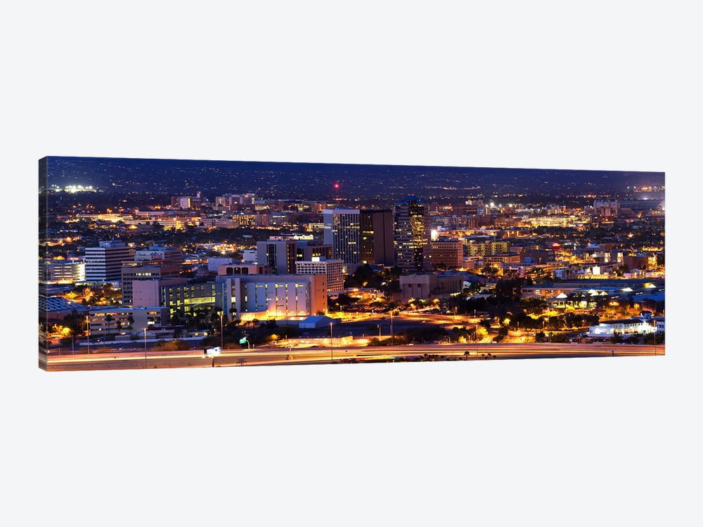 City lit up at night, Tucson, Pima County, Arizona, USA by Panoramic Images 1-piece Canvas Art Print
