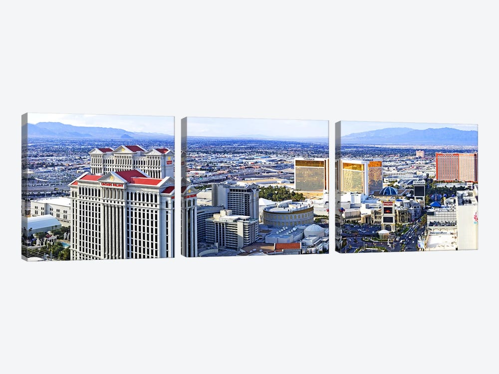 The Strip, Las Vegas, Clark County, Nevada, USA by Panoramic Images 3-piece Canvas Art Print
