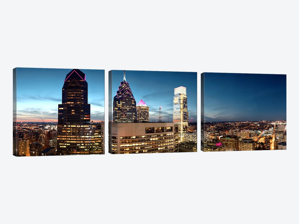 Skyscrapers in a city, Philadelphia, Pennsylvania, USA #7 by Panoramic Images 3-piece Art Print