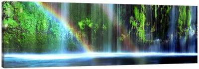 Double Rainbow, Mossbrae Falls, Dunsmuir, Siskiyou County, California, USA Canvas Art Print - Waterfall Art