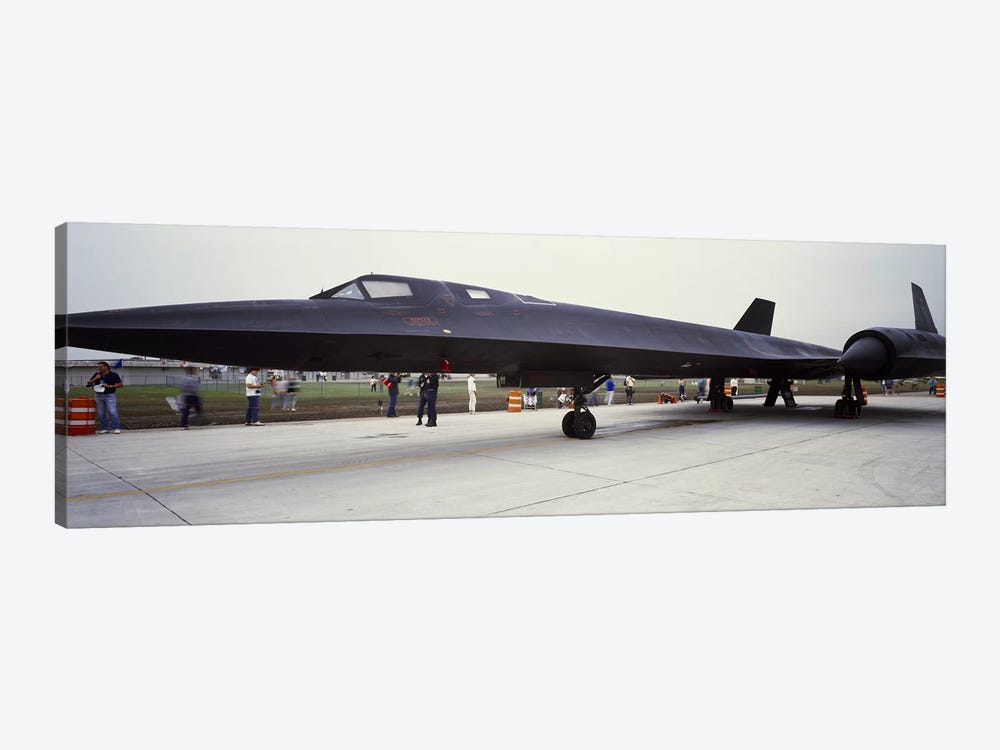 Lockheed SR-71 Blackbird on a runway by Panoramic Images 1-piece Canvas Wall Art