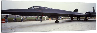 Lockheed SR-71 Blackbird on a runway Canvas Art Print - Veterans Day