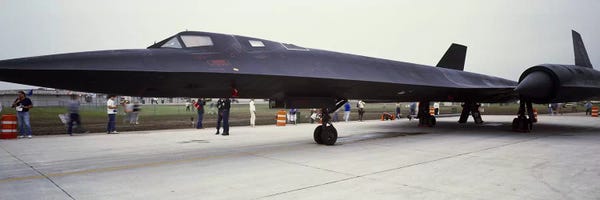 By Air: Lockheed SR-71 Blackbird on a runway by Panoramic Images