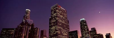 Skyscrapers in a city, City of Los Angeles, California, USA 2010 by Panoramic Images framed canvas print