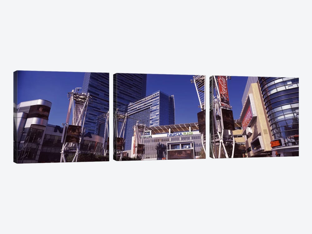 Skyscrapers in a city, Nokia Plaza, City of Los Angeles, California, USA by Panoramic Images 3-piece Canvas Art Print