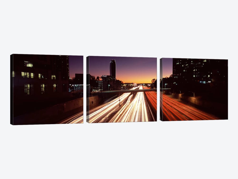 Traffic on the roadCity of Los Angeles, California, USA by Panoramic Images 3-piece Canvas Art