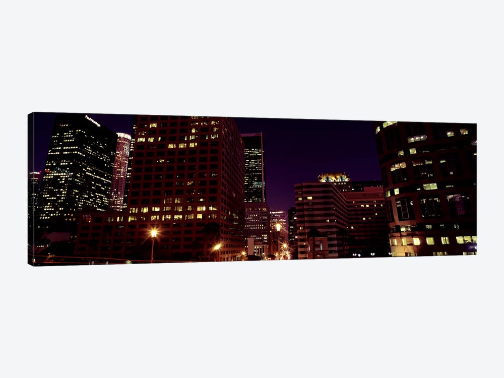 Buildings lit up at night, City of Los Angeles, California, USA #2 by Panoramic Images 1-piece Art Print