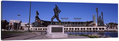 Willie Mays Statue, AT&T Park, 24 Willie Mays Plaza, San Francisco, California, USA Canvas Art Print - Willie Mays