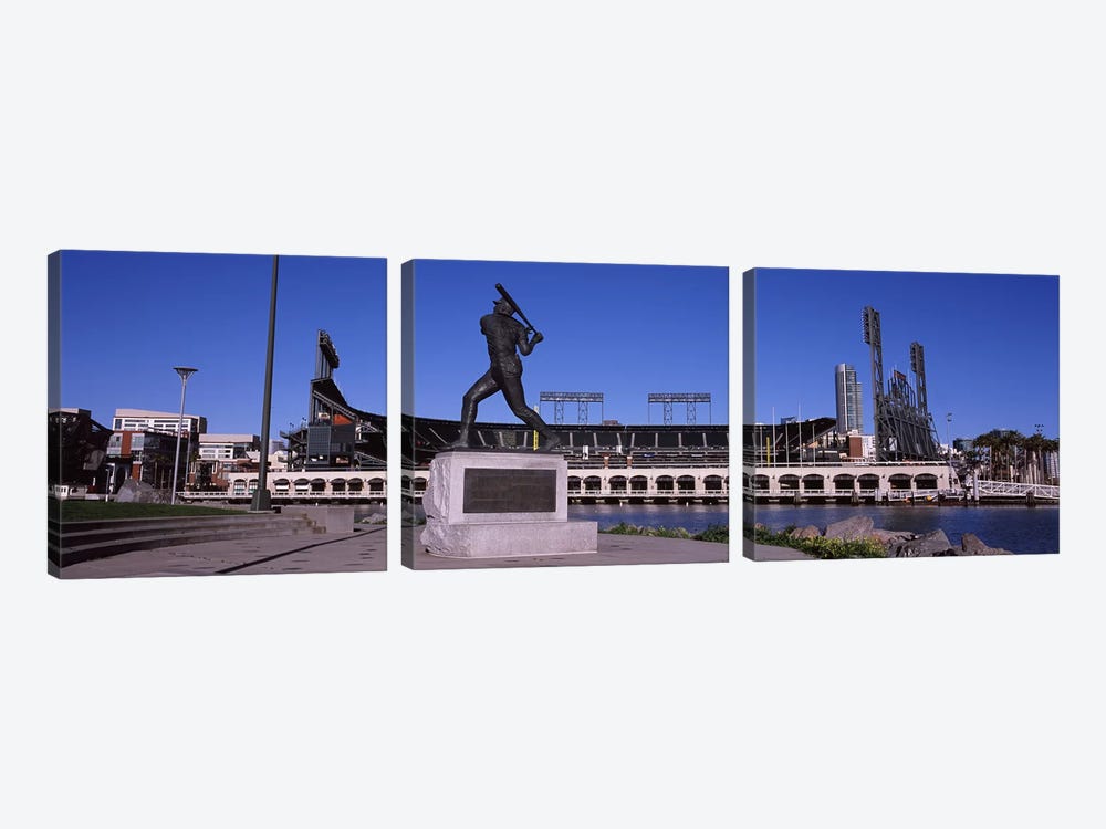 Willie Mays Statue, AT&T Park, 24 Willie Mays Plaza, San Francisco, California, USA by Panoramic Images 3-piece Art Print
