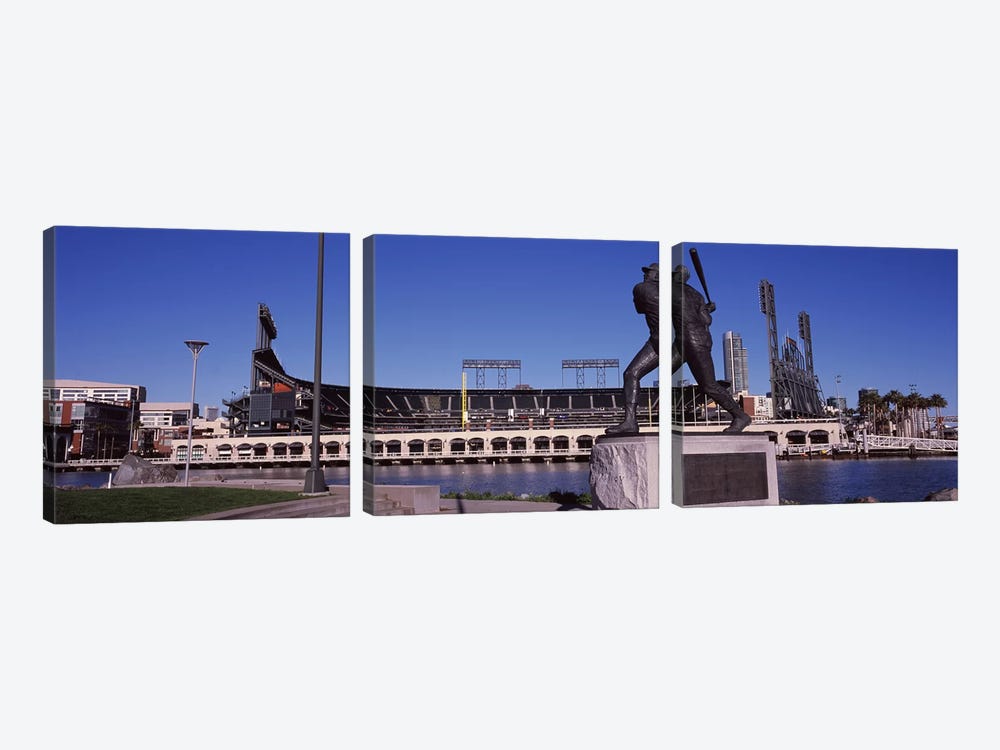 Willie McCovey Statue, AT&T Park, 24 Willie Mays Plaza, San Francisco, California, USA by Panoramic Images 3-piece Art Print