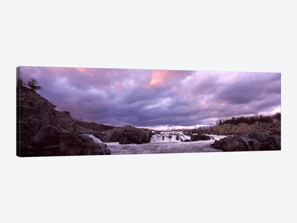 Water falling into a river, Great Falls National Park, Potomac River, Washington DC, Virginia, USA by Panoramic Images 1-piece Canvas Wall Art