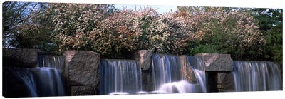 Waterfall, Franklin Delano Roosevelt Memorial, Washington DC, USA Canvas Art Print - Cherry Blossom Art