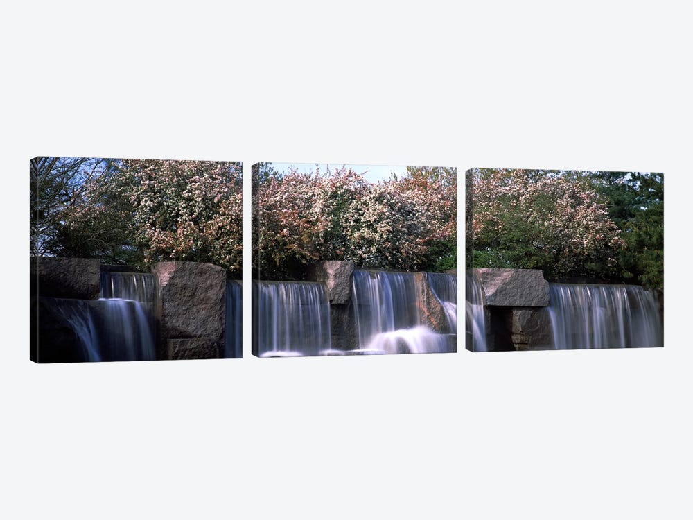 Waterfall, Franklin Delano Roosevelt Memorial, Washington DC, USA by Panoramic Images 3-piece Canvas Art