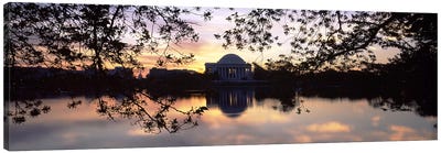 Memorial at the waterfront, Jefferson Memorial, Tidal Basin, Potomac River, Washington DC, USA #2 Canvas Art Print - Washington D.C. Art