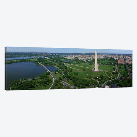 Aerial view of a monument, Tidal Basin, Constitution Avenue, Washington DC, USA Canvas Print #PIM8902} by Panoramic Images Canvas Art