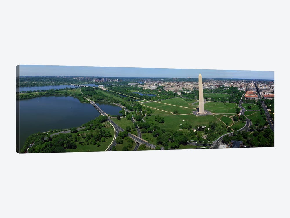 Aerial view of a monument, Tidal Basin, Constitution Avenue, Washington DC, USA by Panoramic Images 1-piece Canvas Print