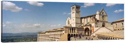 Tourists at a church, Basilica of San Francisco, Assisi, Perugia Province, Umbria, Italy Canvas Art Print