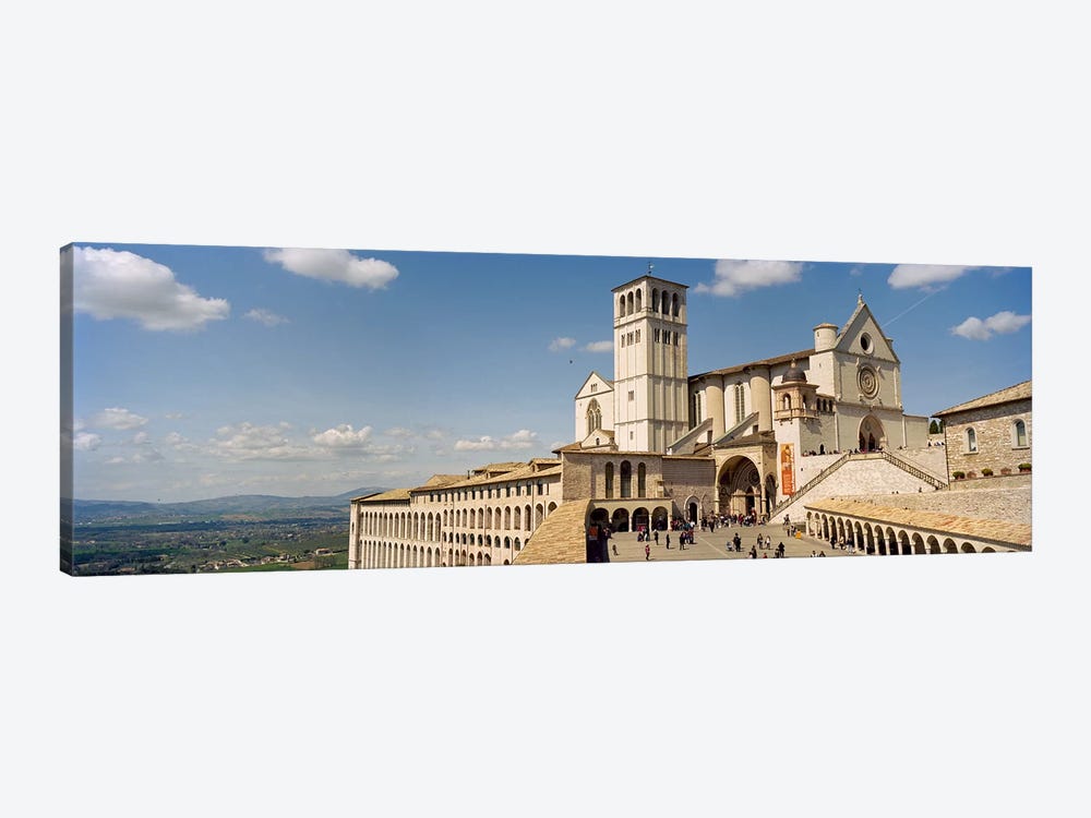 Tourists at a church, Basilica of San Francisco, Assisi, Perugia Province, Umbria, Italy by Panoramic Images 1-piece Canvas Print