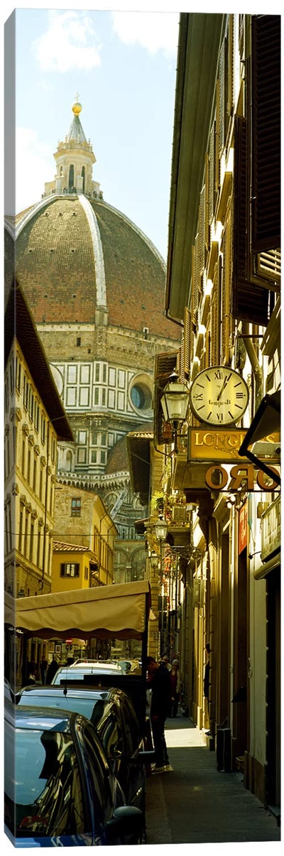 Cars parked in a street with a cathedral in the background, Via Dei Servi, Duomo Santa Maria Del Fiore, Florence, Tuscany, Italy Canvas Art Print - Tuscany Art