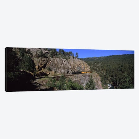 Train Traversing The "Highline" Above Animas Canyon, Durango And Silverton Narrow Gauge Railroad, Silverton, Colorado, USA Canvas Print #PIM8928} by Panoramic Images Canvas Artwork