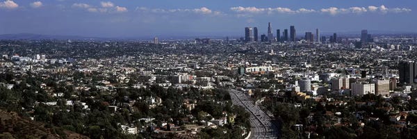 Los Angeles Skylines: Buildings in a city, Hollywood, City Of Los Angeles, Los Angeles County, California, USA 2010 by Panoramic Images