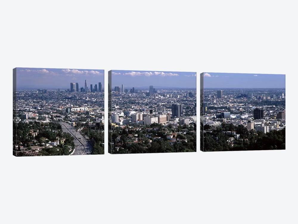 Buildings in a city, Hollywood, City Of Los Angeles, Los Angeles County, California, USA 2010 #2 by Panoramic Images 3-piece Canvas Artwork