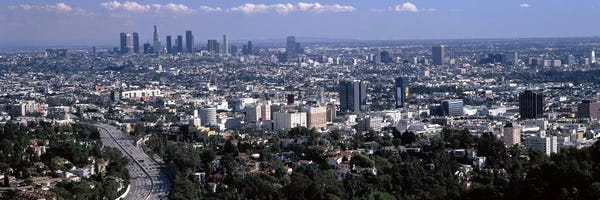 Los Angeles Skylines: Buildings in a city, Hollywood, City Of Los Angeles, Los Angeles County, California, USA 2010 #2 by Panoramic Images