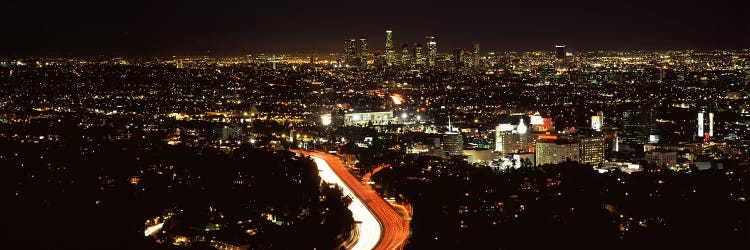 City lit up at nightHollywood, City of Los Angeles, Los Angeles County, California, USA