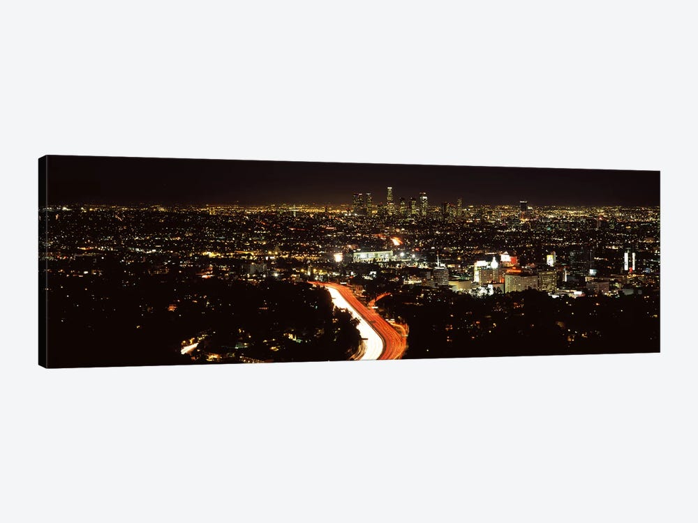 City lit up at nightHollywood, City of Los Angeles, Los Angeles County, California, USA by Panoramic Images 1-piece Canvas Art
