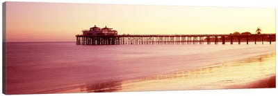 Pier at sunrise, Malibu Pier, Malibu, Los Angeles County, California, USA Canvas Art Print - Malibu
