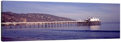 Pier over an ocean, Malibu Pier, Malibu, Los Angeles County, California, USA Canvas Art Print - Malibu