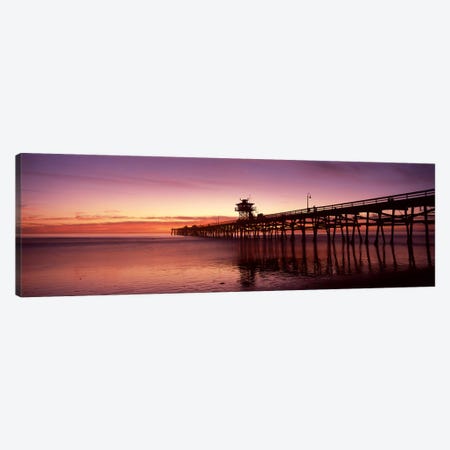 Silhouette of a pier, San Clemente Pier, Los Angeles County, California, USA Canvas Print #PIM8939} by Panoramic Images Canvas Art Print