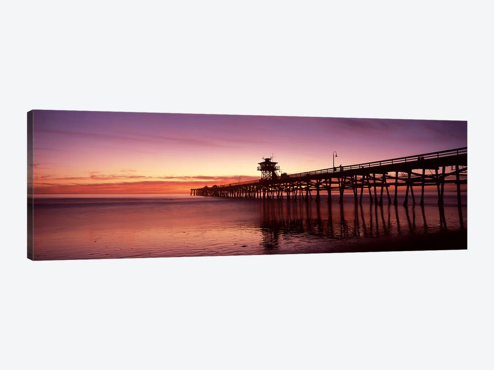 Silhouette of a pier, San Clemente Pier, Los Angeles County, California, USA by Panoramic Images 1-piece Art Print