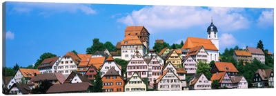 Buildings on a hill, Altensteig, Black Forest, Germany Canvas Art Print - House Art