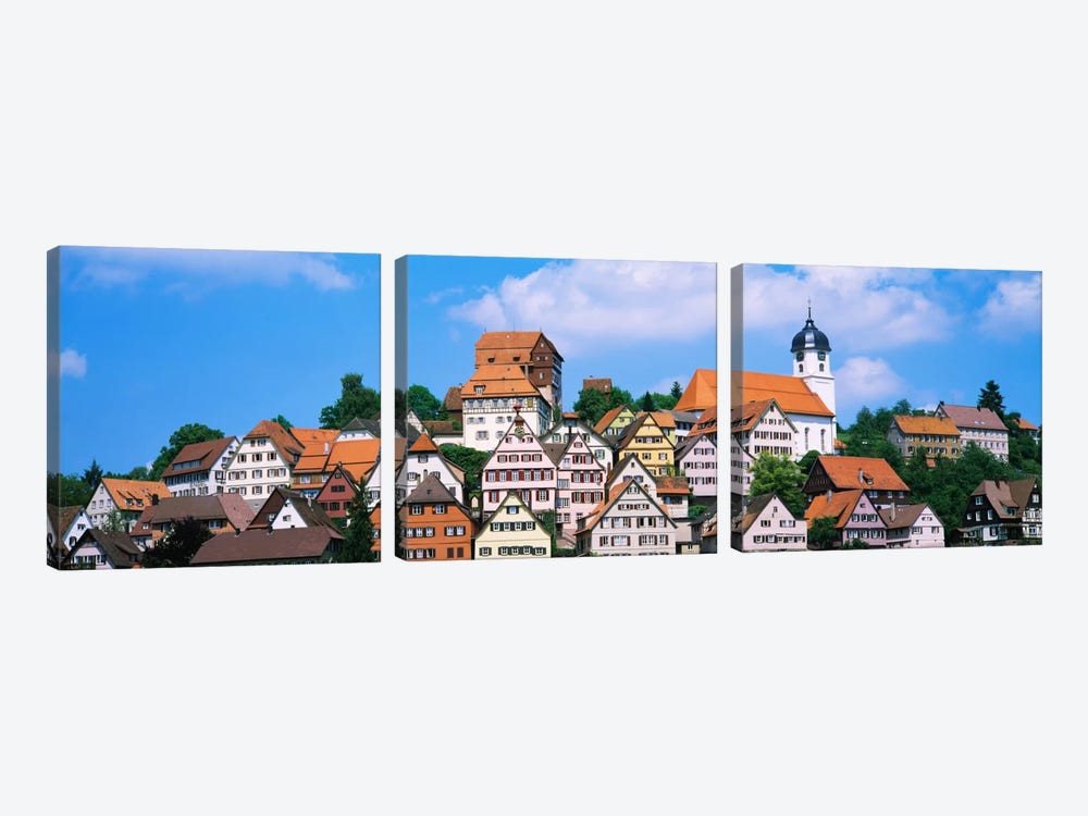 Buildings on a hill, Altensteig, Black Forest, Germany by Panoramic Images 3-piece Art Print