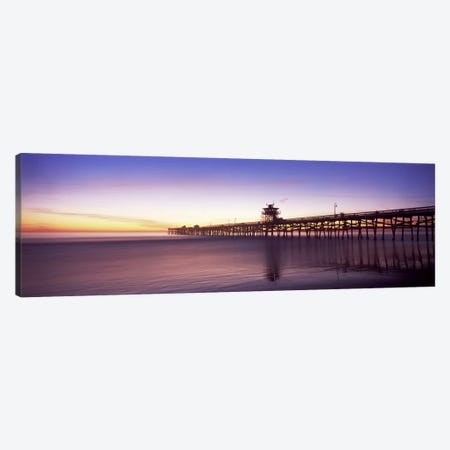 Silhouette of a pier, San Clemente Pier, Los Angeles County, California, USA #2 Canvas Print #PIM8940} by Panoramic Images Canvas Art