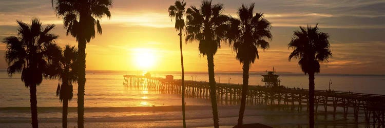 Silhouette of a pier, San Clemente Pier, Los Angeles County, California, USA #4