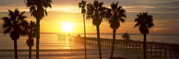 Silhouette of a pier, San Clemente Pier, Los Angeles County, California, USA #4