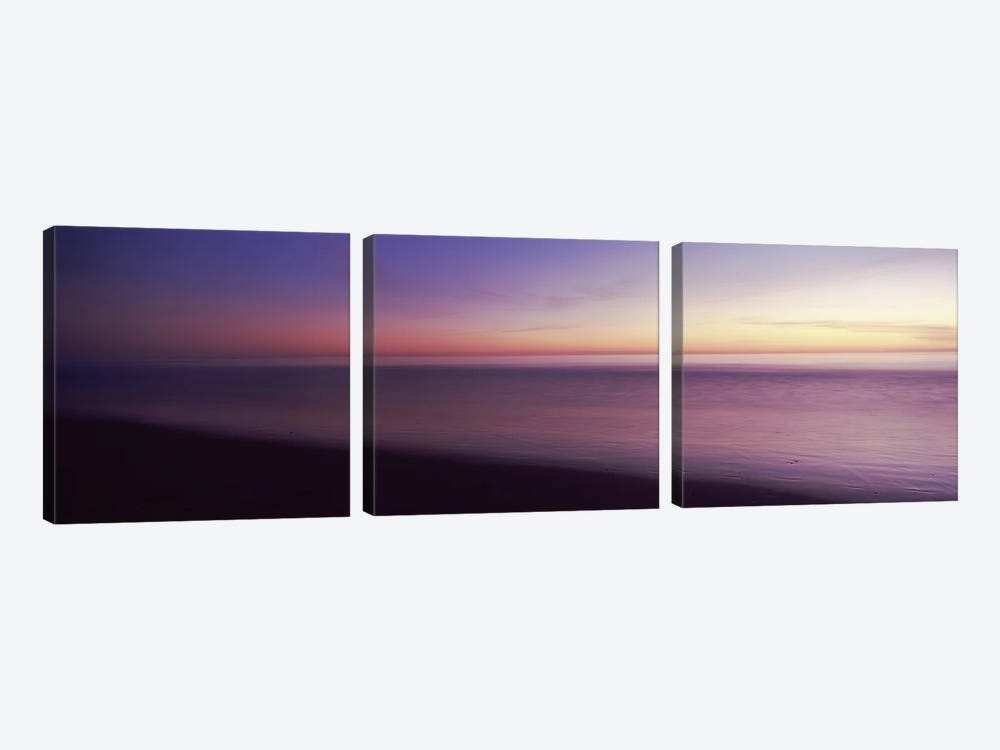 Ocean at sunset, Los Angeles County, California, USA 3-piece Canvas Art