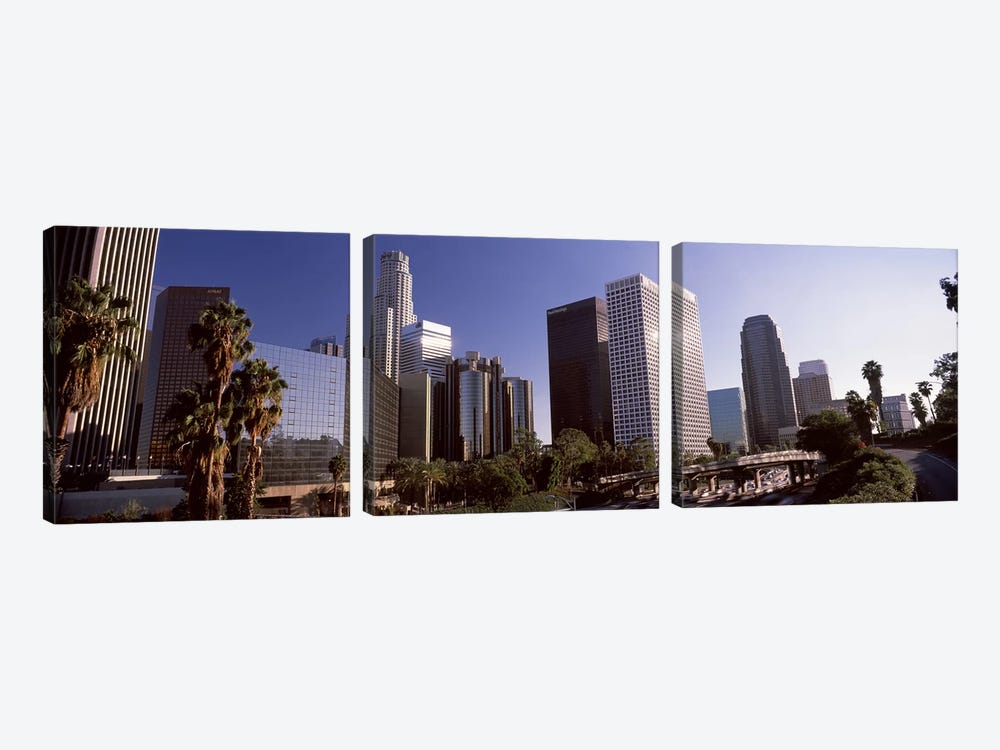 Skyscrapers in a cityCity of Los Angeles, Los Angeles County, California, USA by Panoramic Images 3-piece Canvas Art
