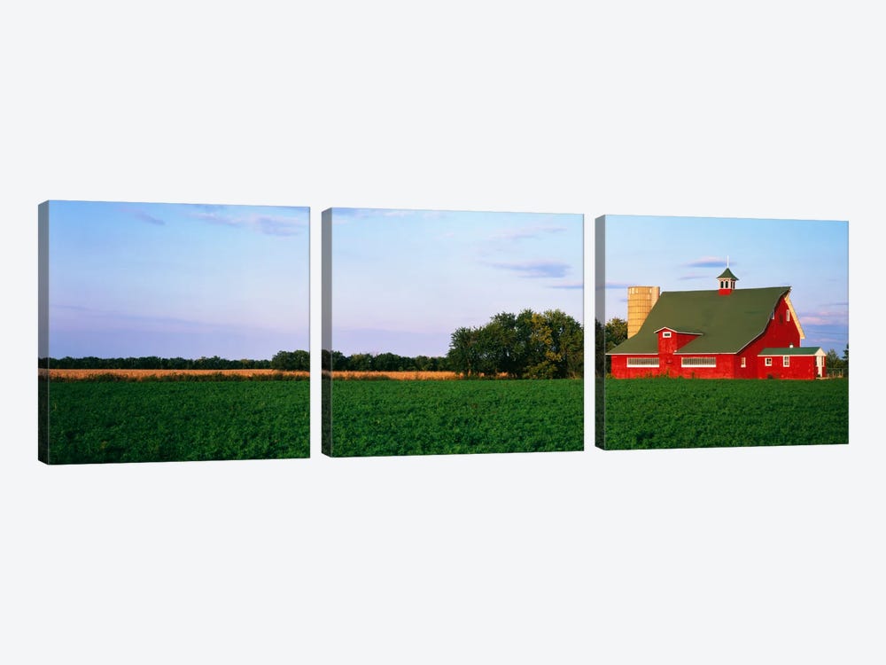 Red Barn Kankakee IL USA by Panoramic Images 3-piece Canvas Art