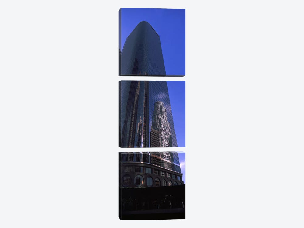 Low angle view of a skyscraper in a city, City Of Los Angeles, Los Angeles County, California, USA by Panoramic Images 3-piece Canvas Artwork