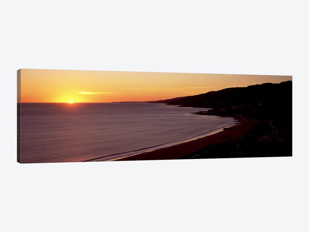 Beach at sunset, Malibu Beach, Malibu, Los Angeles County, California, USA by Panoramic Images 1-piece Canvas Art Print